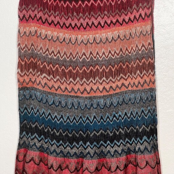 2 Chic Multicolor Chevron Pattern Fringe Scarf Acrylic Soft Lightweight Stretch - Picture 5 of 16